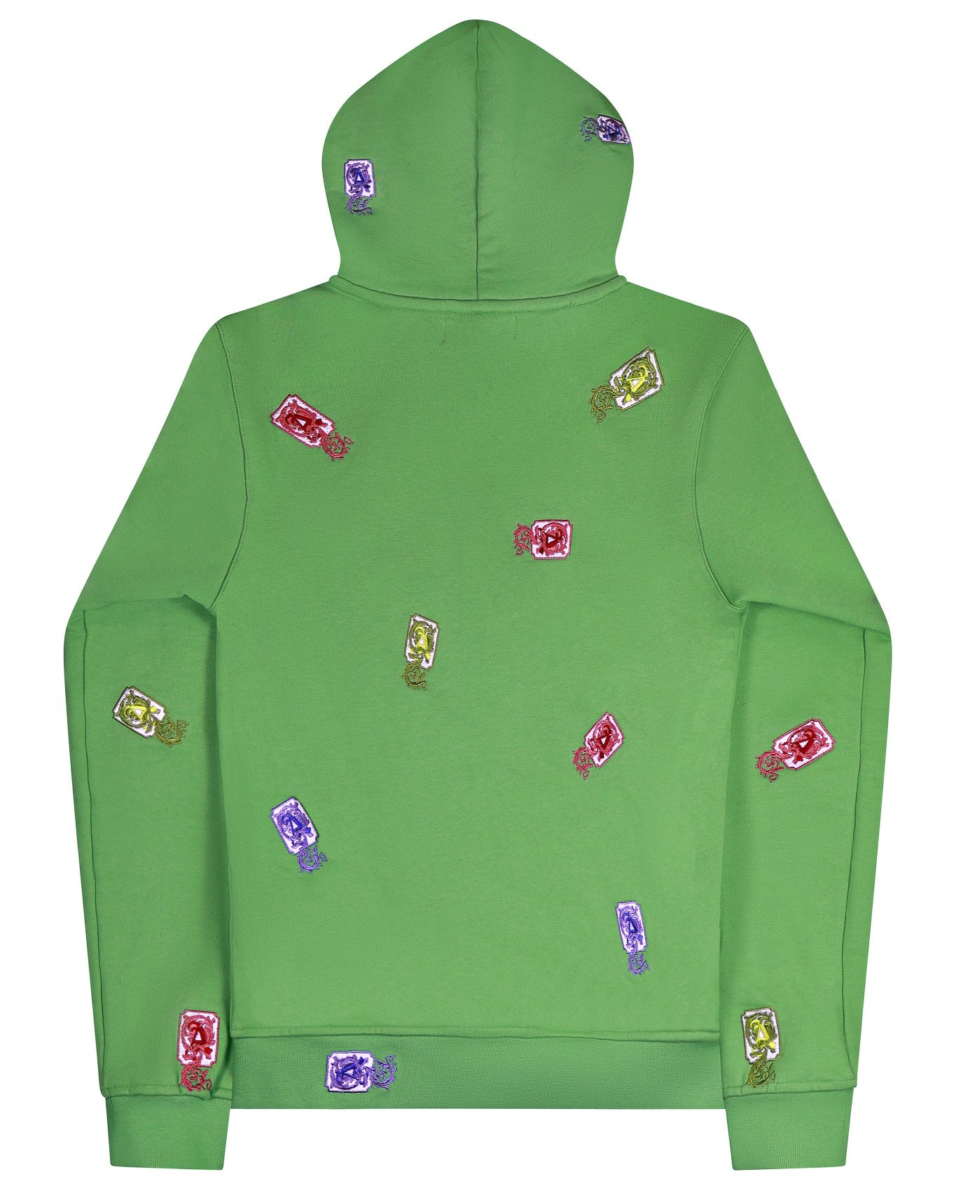 Lettering Embroidery Zip Up Hoodie
